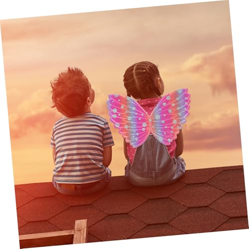 Beaupretty Kinderkostüm Set Teilig mit Bunten Schmetterlingsflügeln Tüllrock und Sternstab Feenhaftes Zubehör für Mädchen Hautfreundlich und Angenehm für Rollenspiele und Fasching von Beaupretty