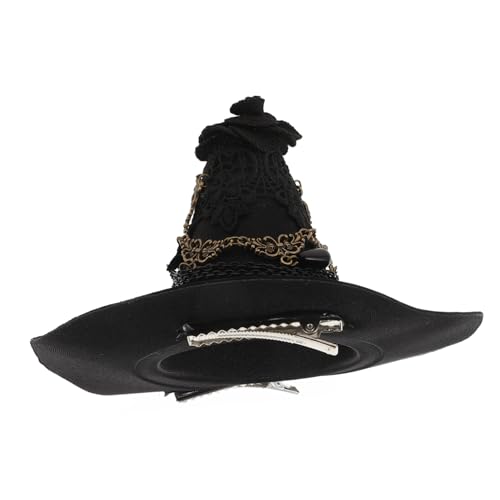 Beaupretty Kleiner Gothic Hexenhut Haarklammer Schwarzer Witch Hat Haarschmuck für Halloween Kostüm Masquerade Party Cosplay Bühnenauftritt Zubehör von Beaupretty