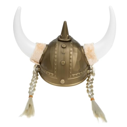 Beaupretty Kostümhut mit Horn Leichter Plastik Ochsenhorn Helm für Karneval Cosplay und Partys für Halloween und Weihnachtsfeiern mit Zöpfen Gold Beaupretty Kostümhut mit Horn Leichter Plastik Ochsenhorn Helm für Karneval Cosplay und Partys für Halloween und Weihnachtsfeiern mit Zöpfen Gold von Beaupretty