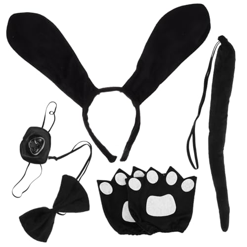 Beaupretty Kostümset Cosplay mit Verstellbarem Ohren Haarreif Bequemer Nasenmaske Eleganter Fliege und Abnehmbarer Geeignet für Mädchen Damen Halloween und Party von Beaupretty