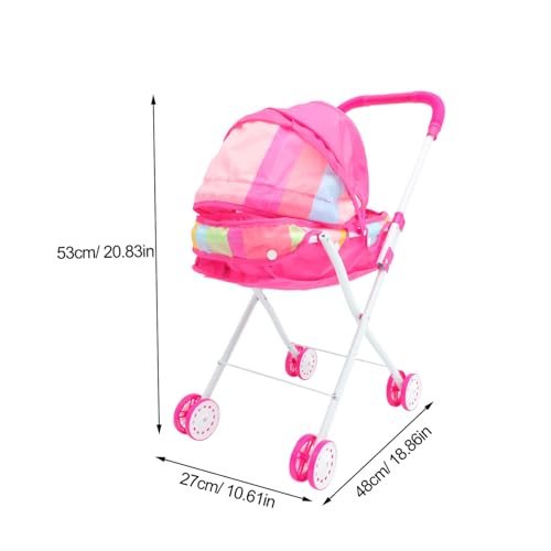 Beaupretty Leichter Puppenwagen für Mädchen Kompakter Tragbarer Handwagen mit Glattem Griff Fördert Spielerisch Feinmotorik und Rollenspiel zu Hause und Unterwegs von Beaupretty