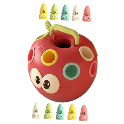 Beaupretty Lernspielzeug Apple Worm Farbzuordnung Puzzle Bunte Würmer Kognitive Bausteine Frühkindliche für Jahre Hand Auge koordination und Kreativität von Beaupretty