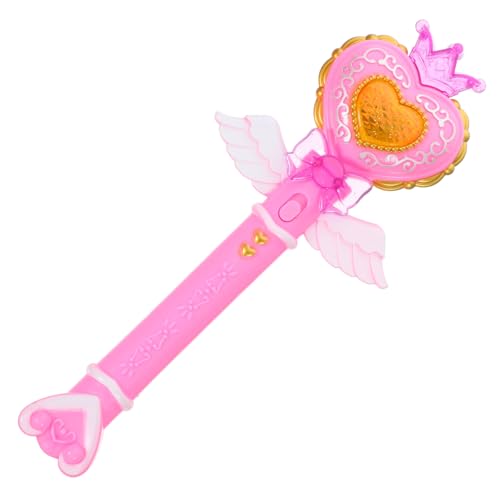 Beaupretty Leuchtender Herz Zauberstab für Tragbarer Feenstab mit Licht und Musik für Partys und Verkleidungen Cosplay Party Requisite Design von Beaupretty