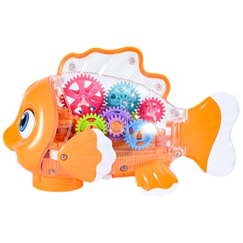 Beaupretty Leuchtendes Transparentes Fischspielzeugauto mit Licht und Sound Laufendes Kinderfahrzeug aus Robustem Abs Fördert Hand Auge koordination und Motorische Fähigkeiten Inklusive von Beaupretty