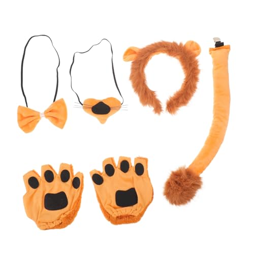 Beaupretty Lion Cosplay mit Stirnband Fliege Nasenapplikation und Fingerlosen Handschuhen Leichtes Bequemes Kostümzubehör für Halloween Tiermottopartys und Rollenspiele Beaupretty Lion Cosplay mit Stirnband Fliege Nasenapplikation und Fingerlosen Handschuhen Leichtes Bequemes Kostümzubehör für Halloween Tiermottopartys und Rollenspiele von Beaupretty