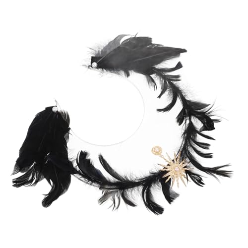 Beaupretty Lolita Haarschmuck Schwarzer Plume Kopfschmuck Leichtes Halloween Headband Damen Haarreif Cosplay Party Zubehör Elegant und Bequem von Beaupretty