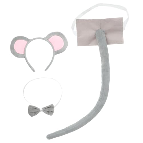Beaupretty Mäusekostüm Set Tierische Kopfbedeckung mit Mausohren und Fliege für Cosplay und Partys für Geburtstagsfeiern und Feiern von Beaupretty