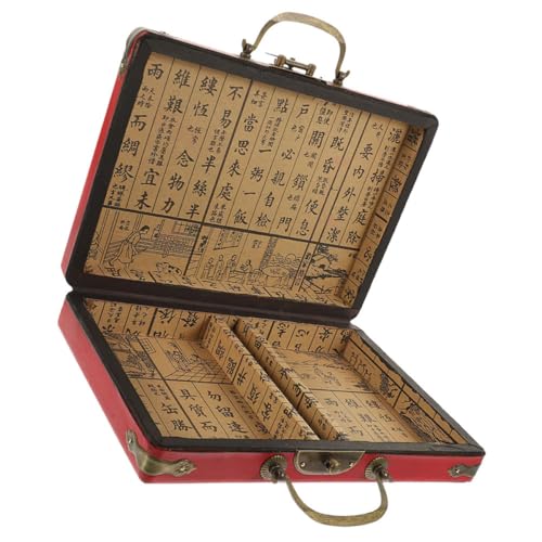 Beaupretty Mahjong Aufbewahrungsbox PU Tragbarer Mahjong Koffer mit Starkem Reisen und Zuhause ohne Spielsteine Robust und Praktisch Langlebig von Beaupretty