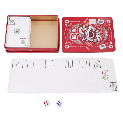 Beaupretty Mahjong Karten Teilig Papierkarten Leicht Tragbar für Reise und Party Geeignet Stabile Verarbeitung Klare Drucke Fördert Logisches und Hand Auge Koordination von Beaupretty
