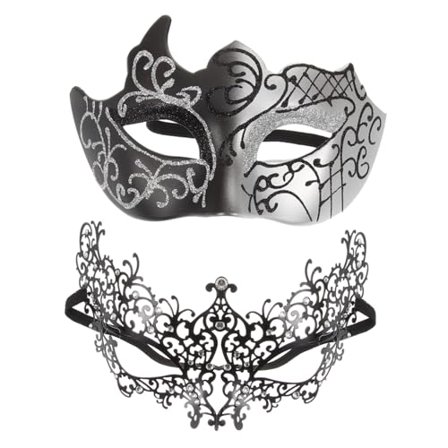 Beaupretty Masquerade Ball Maske aus Metall und Kunststoff Schwarze Dekorative Cosplay-maske für Komfortabel und Stabil Stilvoll für Karneval Fasching und Maskenball Langlebig und Elegant von Beaupretty