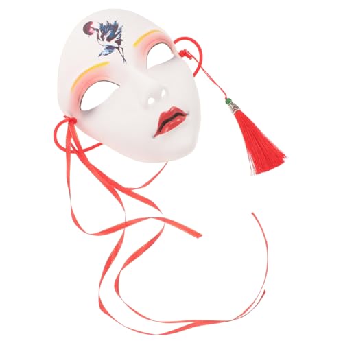 Beaupretty Masquerade Maske Vollgesicht Handbemalt Cosplay Party Halloween Kostüm Requisite Chinesisches Design Leichtes Kunststoff Material Atmungsaktiv Karneval Bühnenperformance von Beaupretty