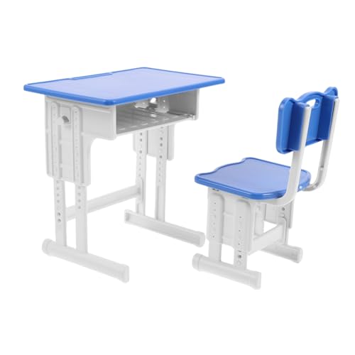 Beaupretty Maßstab Miniatur Schreibtisch und Stuhl Set aus Kunststoff Blau für Puppenhaus Lernumgebung Beaupretty Maßstab Miniatur Schreibtisch und Stuhl Set aus Kunststoff Blau für Puppenhaus Lernumgebung von Beaupretty