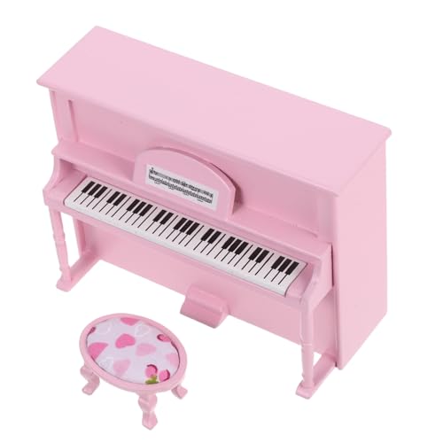 Beaupretty Maßstab Realistisches Musikinstrument Dekoration Rosa Elegantes Mini Klavier Zubehör für Puppenhaus Sammler von Beaupretty