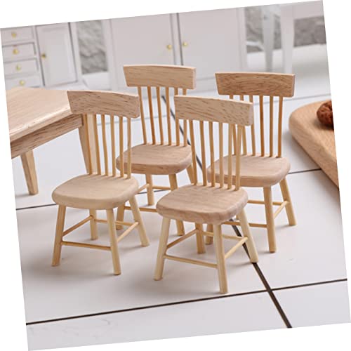 Beaupretty Maßstab Tisch Stühle aus Robustem Holz Kleines Kindertisch Stuhl Set für Miniatur Dekoration und Puppenhaus Zubehör Leicht Formstabil Dekorativ von Beaupretty