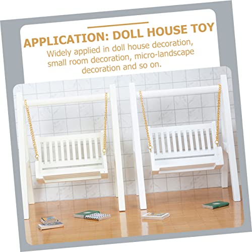 Beaupretty Maßstab Weiß Langlebiges Möbel Zubehör Glatte Oberfläche Dekorative Mini Garten Wippe für Puppenstube und Modellbau von Beaupretty