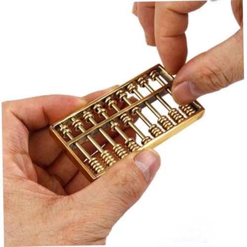 Beaupretty Messing Miniatur Statue Vintage Tischdeko mit Beweglichen Perlen Kompakt und Bruchsicher Pädagogisches Lernspielzeug zur Mathematischer Fähigkeiten Dekorativ für Büro und Zuhause von Beaupretty