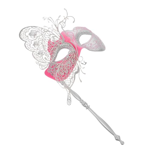 Beaupretty Metal Venetian Butterfly mit Stick Leichte Langlebige Damenkostüm-maske für Halloween Mardi Gras Karneval Ball und Prom Party von Beaupretty