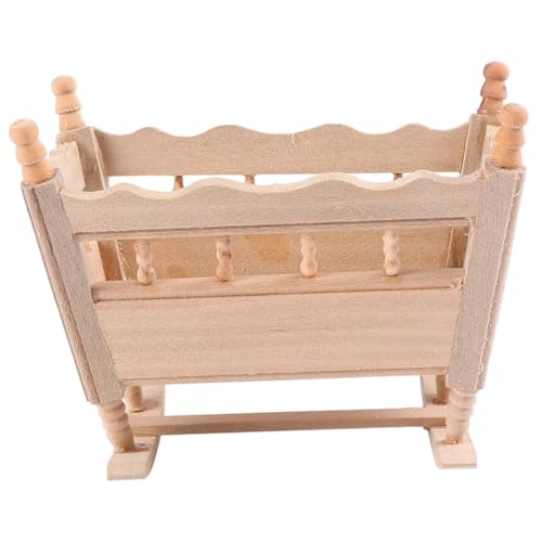 Beaupretty Mini Holz Schaukelbett Modell Naturbelassenes Puppenhaus Zubehör Handgefertigtes Miniatur Kinderbett für DIY Dekoration Klassisches Möbel Accessoire für Puppenhäuser und Beaupretty Mini Holz Schaukelbett Modell Naturbelassenes Puppenhaus Zubehör Handgefertigtes Miniatur Kinderbett für DIY Dekoration Klassisches Möbel Accessoire für Puppenhäuser und von Beaupretty