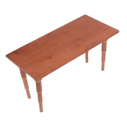 Beaupretty Mini -Holztisch Holzpuppenhausmöbeltisch Puppenmöbel Miniatur Miniaturholz -Esstisch Modell Puppenstubentisch Dollhouse Bar Tisch Hausfuttertisch Miniaturtisch Hellbraun von Beaupretty