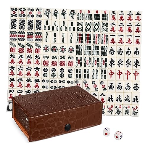 Beaupretty Mini Mahjong Set Tragbares Chinesisches Mahjong Spielset mit Glatter Oberfläche Sicherem Material und Aufbewahrungsbox für Zuhause Reisen und Partyspaß von Beaupretty
