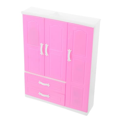 Beaupretty Mini Princess Garderobe Puppenhauszubehör Puppenzubehör-spielset Schlafzimmer-puppenhausmöbel Puppenmöbel Möbel Für Puppenhaus Winziger Kleiderschrank Puppenschrank Plastik Rosa von Beaupretty