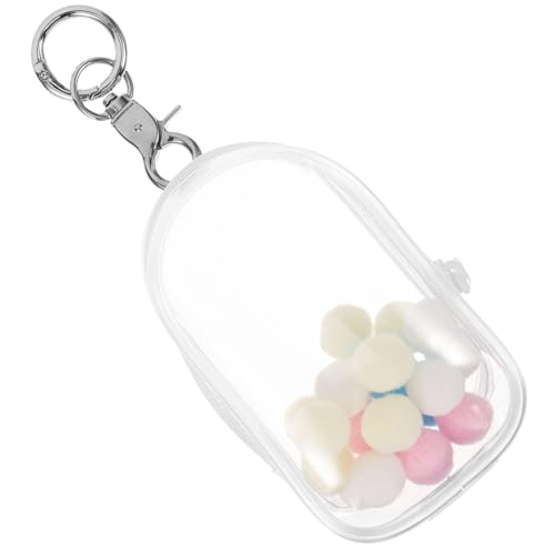 Beaupretty Mini Puppen Aufbewahrungstasche Transparente PVC Tasche mit Anhänger und für Schmuck und Kleine Figuren Vielseitig Einsetzbar als für Freunde von Beaupretty