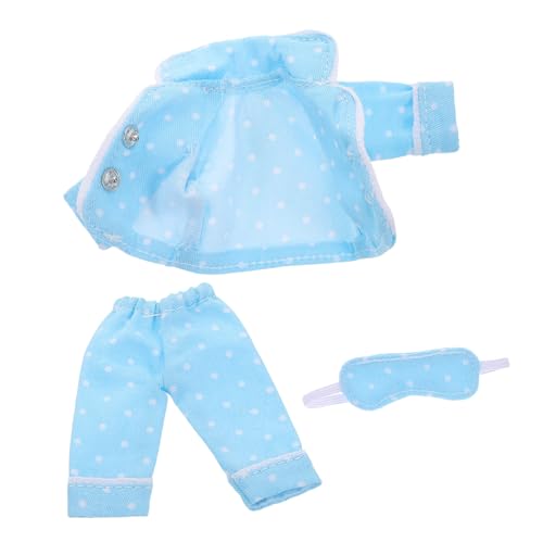 Beaupretty Mini Puppen Schlafanzug mit Schlafmaske Baumwoll Puppenkleidung für Bjd Dolls Komfortable Niedliche Outfits für DIY Puppen Vielseitig Passend für von Beaupretty