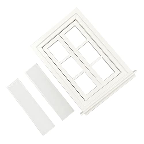 Beaupretty Mini Puppenhaus Fenster Modell Doppelt Öffnendes Fach Gitter Umweltfreundliches Material Robuste Miniatur Möbel Dekoration für DIY Bastelarbeiten und Miniaturen von Beaupretty