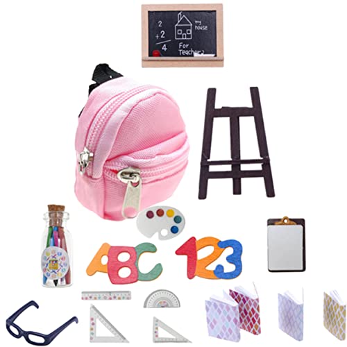Beaupretty Mini Schulranzen Puppen Set aus Waschbar Detailreiche Mini Schulbedarf Zubehör für Puppenhaus Kindgerecht Robust Niedliche Schulspielzeug Accessoires für Kreatives Rollenspiel von Beaupretty
