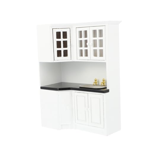 Beaupretty Mini Spülbecken Schrank Modell Weiß Dekoratives Miniaturhaus Zubehör für Hausdekoration Fotorequisiten und Sammlerstücke von Beaupretty