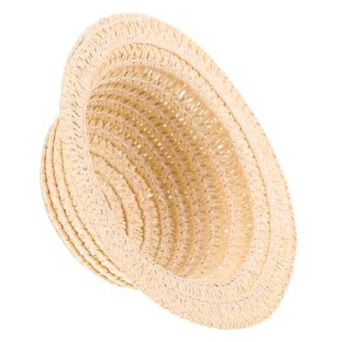 Beaupretty Mini Strohhut Gelb Winziger Handgewebter Puppenhut für DIY Basteln Foto Requisite Mikro Landschaft Dekoration Vielseitiges Zubehör für Puppenhaus Kreative Party Deko von Beaupretty