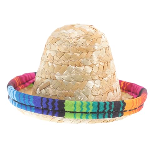 Beaupretty Mini Strohhut Miniatur Dekorativer Kleiner Hut für Weinflasche Puppen Deko Cocktail Zubehör Sicher und Tragbar für Partys Geburtstag Hochzeit von Beaupretty