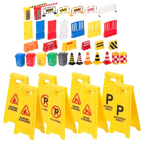 Beaupretty Mini Verkehrsschilder Teilig Pädagogisch Stabiles Kunststoffmaterial Realistische Straßensimulation Fördert Verkehrssicherheit und Kreatives Rollenspiel für Kindergarten und von Beaupretty