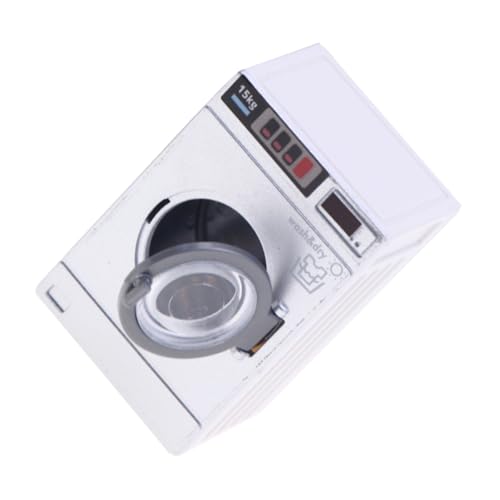 Beaupretty Mini Waschmaschine Modell mit Funktionierendem Trommel Design Realistische Puppenhausmöbel für Kompakte Waschmaschine für Puppenhaus Waschküche Zubehör von Beaupretty