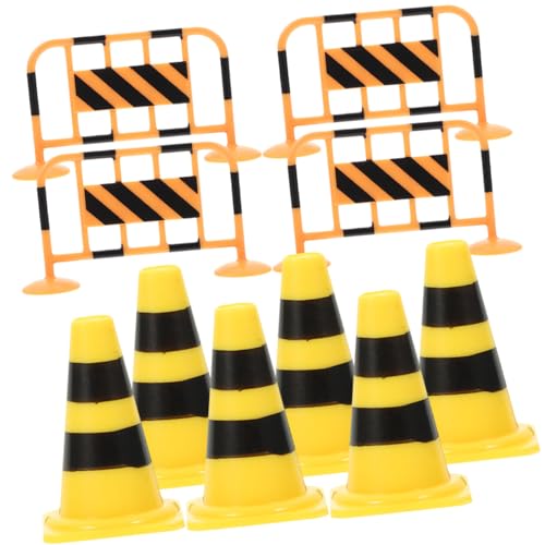 Beaupretty Mini verkehrskegel und Absperrungen Spielset aus Robustem Kunststoff Pädagogisches Verkehrsschildspielzeug für Ab Jahren zur Spielerischen Verkehrsregelung und Motorikförderung von Beaupretty
