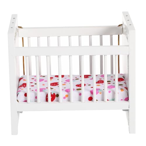Beaupretty Miniatur Babybett Weiß Puppenhaus Möbel Miniaturmöbel Kinderzimmer Dekoration Geschenkidee Kompakt Vielseitig Gestaltbar von Beaupretty