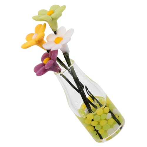 Beaupretty Miniatur Blumenvasen Ornament mit Kleinen für Puppenhaus Dekoration Transparentes Zubehör für Miniatur und Kreative Arrangements von Beaupretty