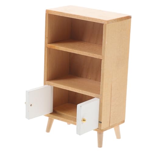 Beaupretty Miniatur Bücherregal aus Holz Kleines Puppenhaus Dekoration Möbel Handgefertigtes Mini Regal für Kinderzimmer und Puppenhaus Zubehör Platzsparend und Leicht von Beaupretty