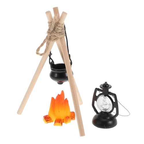 Beaupretty Miniatur-Camping Feuerstelle Für Puppenhäuser Fotorequisiten Für Minihäuser Dekoratives Holzfeuer-Modell Für Mini-szenarien Zubehör Für Puppenhaus-layouts von Beaupretty