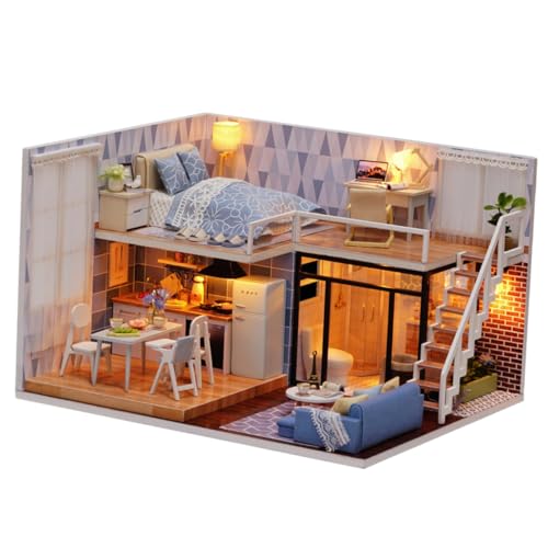 Beaupretty Miniatur DIY Haus Bausatz Kreatives Leicht zu Bauendes Holzspielzeug in Hellblau für Freunde und Familien Fördert Fantasie und Gemeinsames Basteln Beaupretty Miniatur DIY Haus Bausatz Kreatives Leicht zu Bauendes Holzspielzeug in Hellblau für Freunde und Familien Fördert Fantasie und Gemeinsames Basteln von Beaupretty