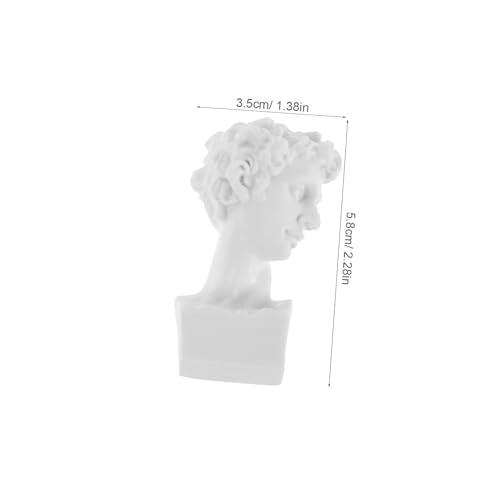 Beaupretty Miniatur David Büste Figurine aus Resin Weiße Kunstharz Skulptur für Puppenhaus Deko Detailreiche Miniatur Statue für Schreibtisch Regal und Gartenkunst von Beaupretty