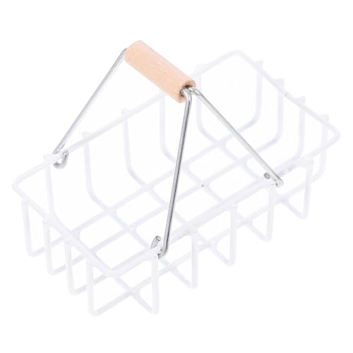 Beaupretty Miniatur Einkaufskorb für Puppenhaus Eleganter Mini Shopping Basket Weiß Robustes für Spielzeugdekoration und Miniatur Küche Perfektes Zubehör für Kreative Spielwelten von Beaupretty