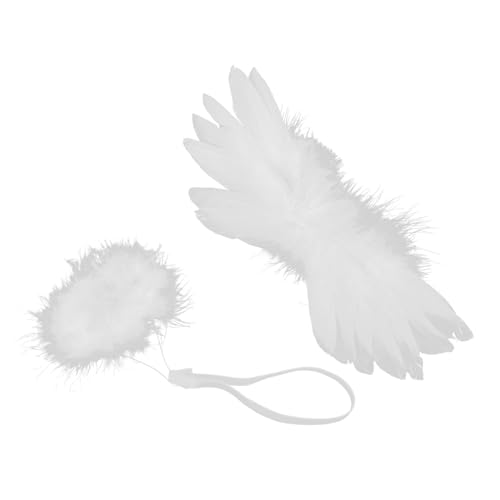 Beaupretty Miniatur Engelsflügel Weiß für Puppen DIY Basteln Federn Dekoration Handgemacht Kreatives Kostüm Zubehör von Beaupretty