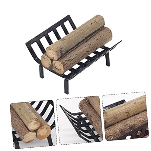 Beaupretty Miniatur Feuerholzregal Modell für Puppenhaus Stilvoller Kleiner Kaminholzständer Leichtes Dekoratives Holzregal für Wohnzimmer Puppenmöbel Lebensecht und Kompakt von Beaupretty