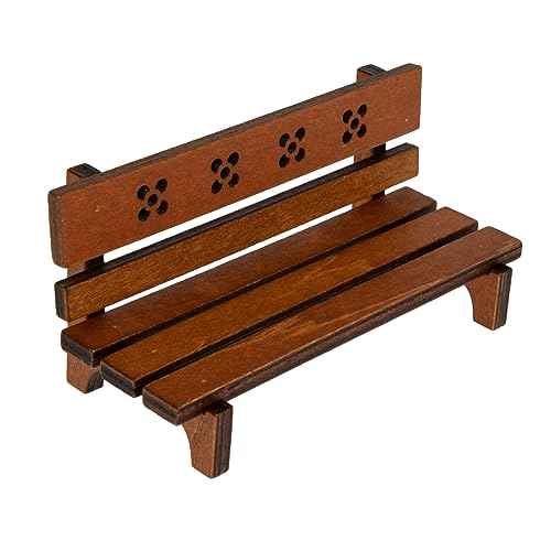 Beaupretty Miniatur Gartenbank aus Holz Kreative Deko für Mini Hauslandschaften Vintage Farbe Puppenhaus Zubehör Accessoire für DIY Dekoration von Beaupretty