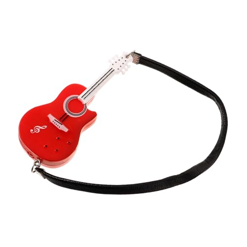 Beaupretty Miniatur Gitarre Puppenhaus Zubehör Musikinstrument Dekoration Rote Gitarre Für Dolls Zubehör Micro Landschaft Tischdeko von Beaupretty