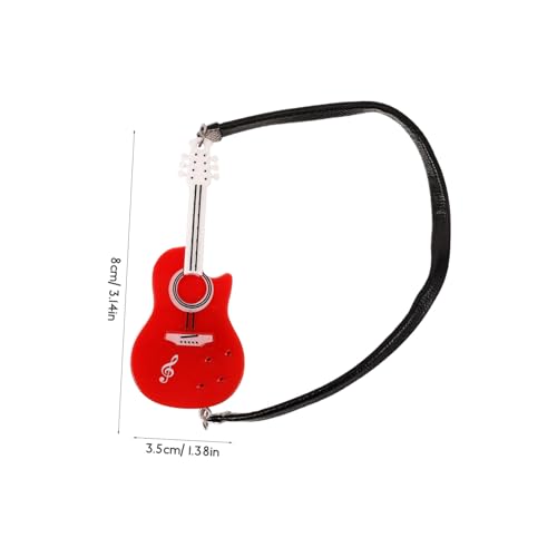 Beaupretty Miniatur Gitarre Rotes Puppenzubehör Musik Instrument Dekoration DIY für Puppenhaus und Fotoshooting von Beaupretty