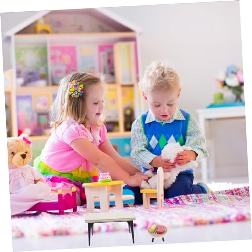 Beaupretty Miniatur Grill Modell mit Miniatur Esstisch für Puppenhaus Detailreiche Kindersichere Puppenmöbel Kreatives DIY Zubehör Realistische Mini Grill Dekoration für Kinderzimmer von Beaupretty