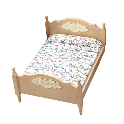 Beaupretty Miniatur Holz Doppelbett Puppenhaus Möbel Simulation Schlafzimmer Zubehör Stabile Sichere Oberfläche Langlebig Beaupretty Miniatur Holz Doppelbett Puppenhaus Möbel Simulation Schlafzimmer Zubehör Stabile Sichere Oberfläche Langlebig von Beaupretty