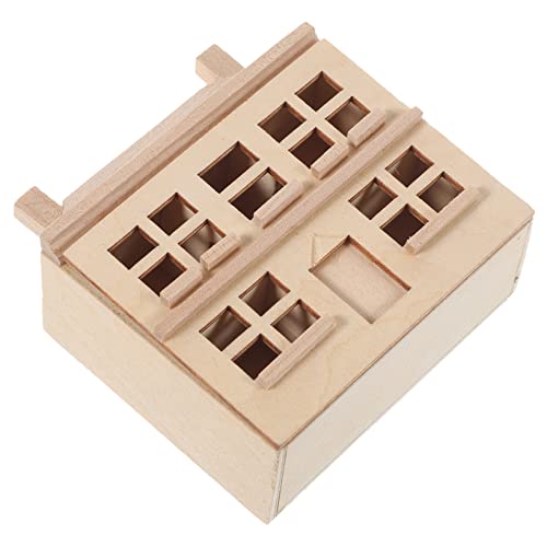Beaupretty Miniatur Holzhaus Bausatz zum Selbergestalten Blanko Tiny House Modell Handgefertigtes Mini Haus Kreative DIY Puppenhaus Villa Kinderfreundliches Bastelset für Gestaltung von Beaupretty